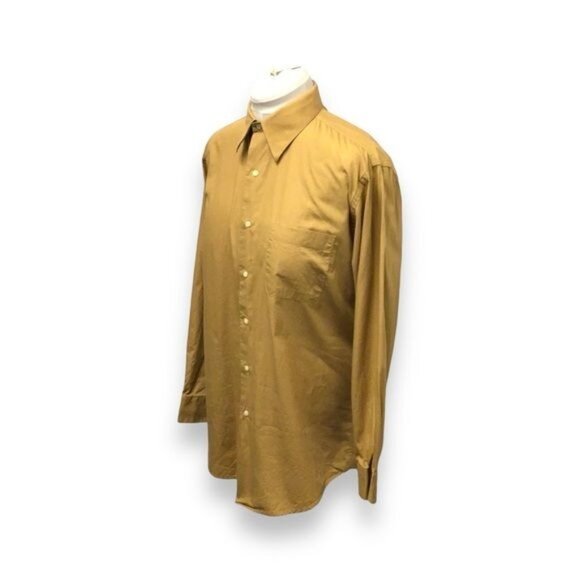 Alexander Julian Colours Mens Button-Up Shirt M 15-15.5 32/33 Gold - Picture 4 of 9